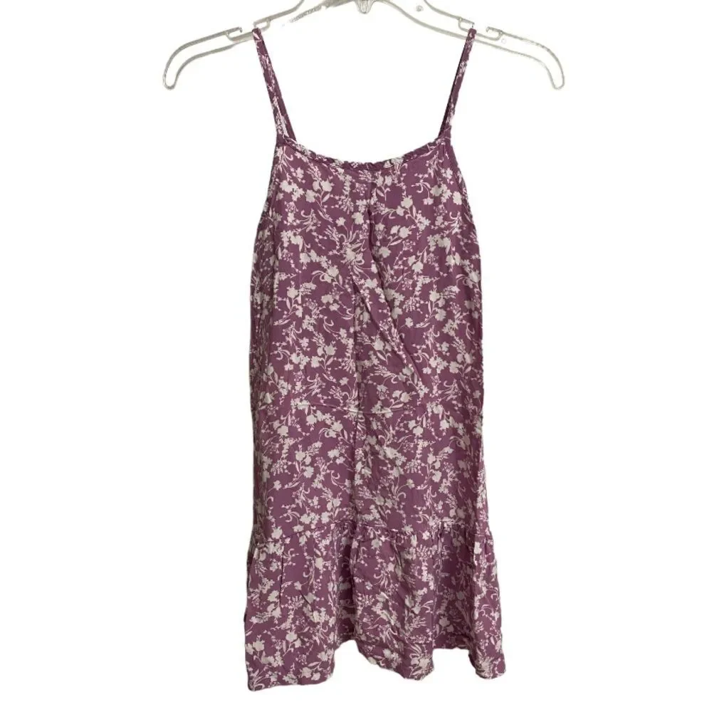 Old Navy Girls Sleeveless Floral Print Dress Size L (10-12) Lavender Soft Fairy